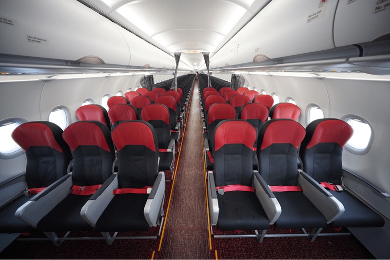 Máy bay Vietjet có bao nhiêu chỗ ngồi, hàng ghế?