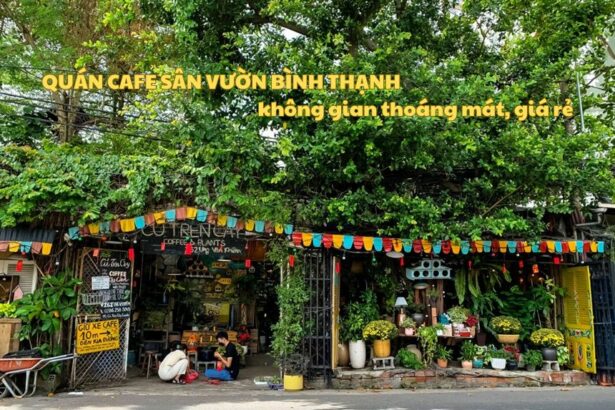 Quán cafe sân vườn Bình Thạnh không gian thoáng mát, giá rẻ